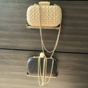 2 clutches with beauty gold chain